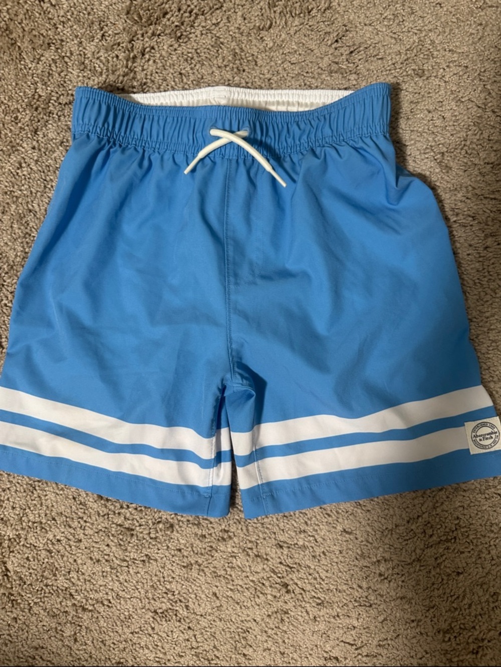 abercrombie kids Blue and White Boys Swim Trunks